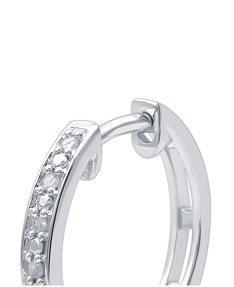 2-Pc. Set Diamond Hoop Earrings (1/6 ct. t.w.) in Sterling Silver & 14k Gold-Plated Sterling Silver