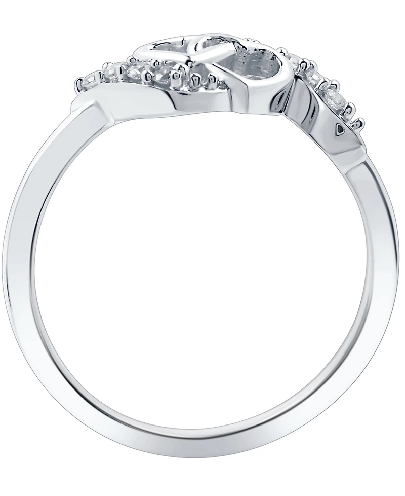 Diamond Interlocked Heart Ring (1/10 ct. t.w.) Sterling Silver