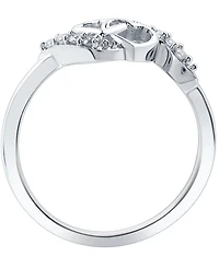 Diamond Interlocked Heart Ring (1/10 ct. t.w.) Sterling Silver