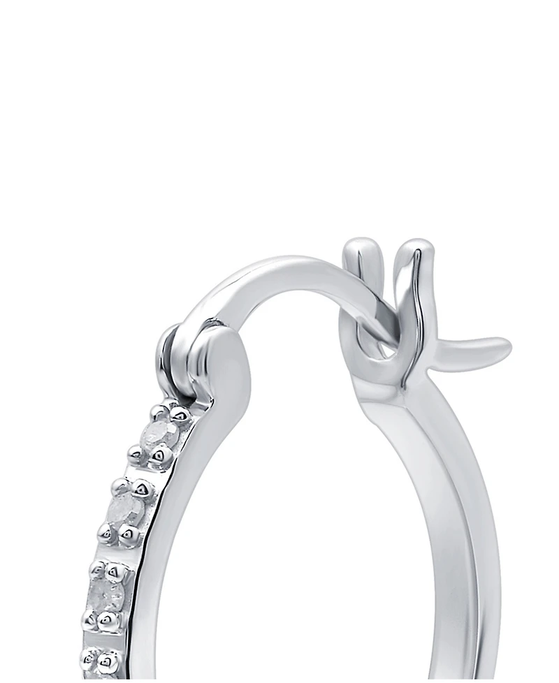 Diamond Hoop Earrings (1/10 ct. t.w.) in Sterling Silver