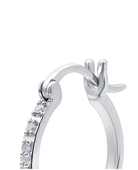 Diamond Hoop Earrings (1/10 ct. t.w.) in Sterling Silver