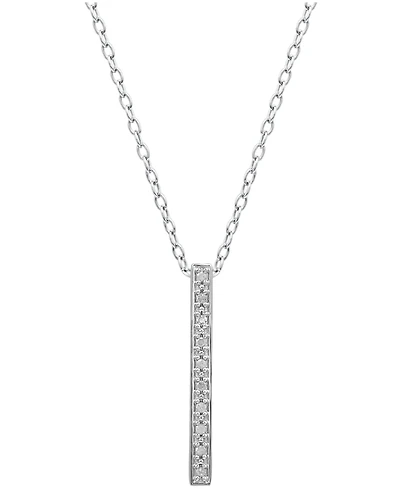 Diamond Bar Pendant Necklace (1/10 ct. t.w.) in Sterling Silver