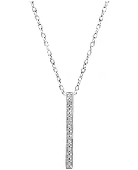 Diamond Bar Pendant Necklace (1/10 ct. t.w.) in Sterling Silver