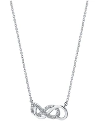 Diamond Double Infinity Pendant Necklace in Sterling Silver (1/10 ct. t.w.)