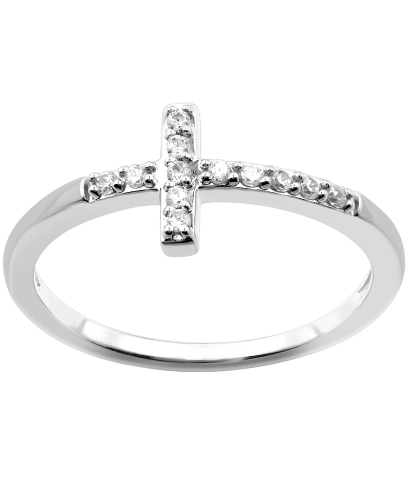 Diamond Cross Ring Sterling Silver (1/10 ct. t.w.)