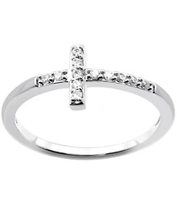 Diamond Cross Ring Sterling Silver (1/10 ct. t.w.)