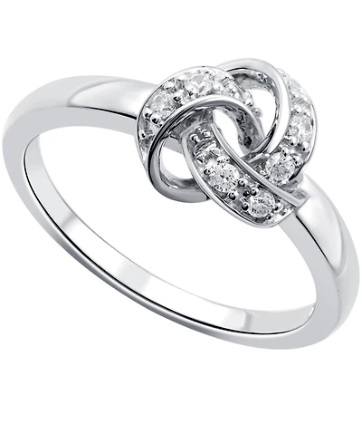 Diamond Love Knot Ring Sterling Silver (1/10 ct. t.w.)