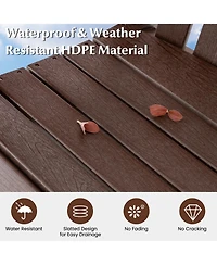 Costway 4 Pcs Tall Bar Stool Hdpe Patio Chair with Armrest Footrest Home Indoor Outdoor