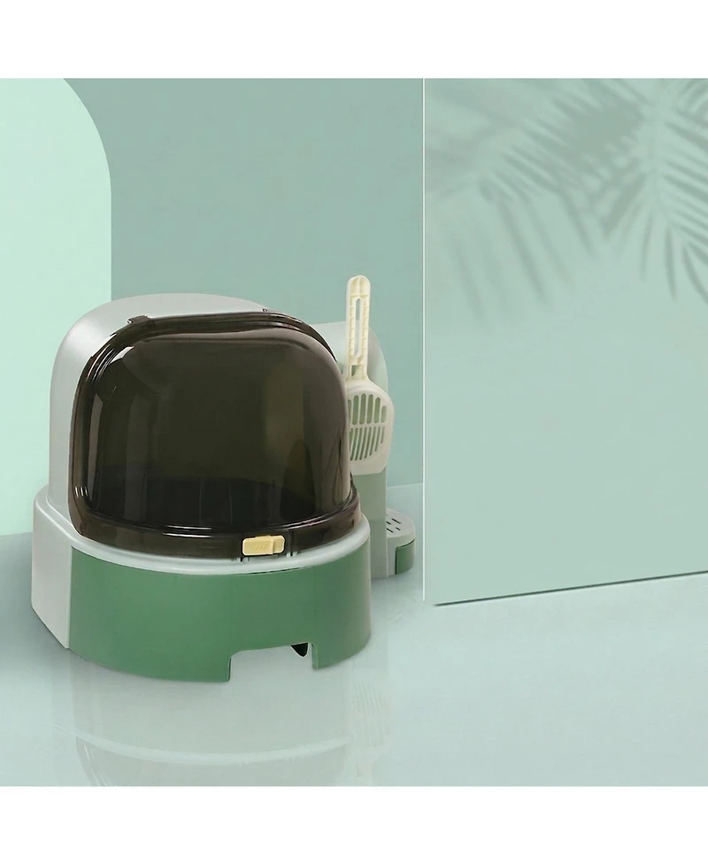 Ruie Easy Clean Open Top Cat Litter Box with Litter Tray and Scoop
