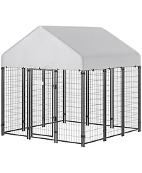 Ruie Outdoor Dog Kennel Welded Wire Dog Playpen with Roof Cover