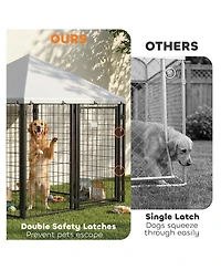 Ruie Lockable Outdoor Dog House Kennel with Water-Resistant Roof Cover
