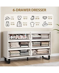 47.2" Wide 7-Drawer Dresser, Freestanding Storage Chest for Bedroom, Living Room & Entryway, White
