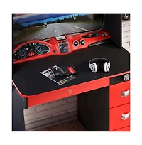 Cilek Kids Room Cilek Gts Ev Study Desk and Hutch with Cabinet, Car Dashboard Design