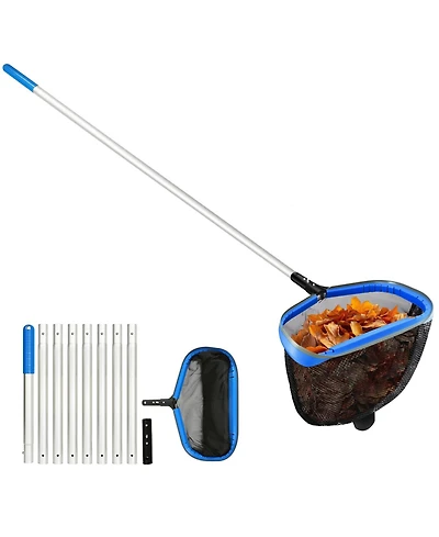 Xdovet Pool Skimmer Net Pole Adjustable Aluminum Leaf Rake