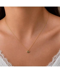Spero London Emerald Eye Evil Sterling Silver Necklace