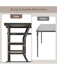 Costway 29.5'' Mobile Computer Desk Rolling Laptop Cart with Pull-out Keyboard Tray & Shelf