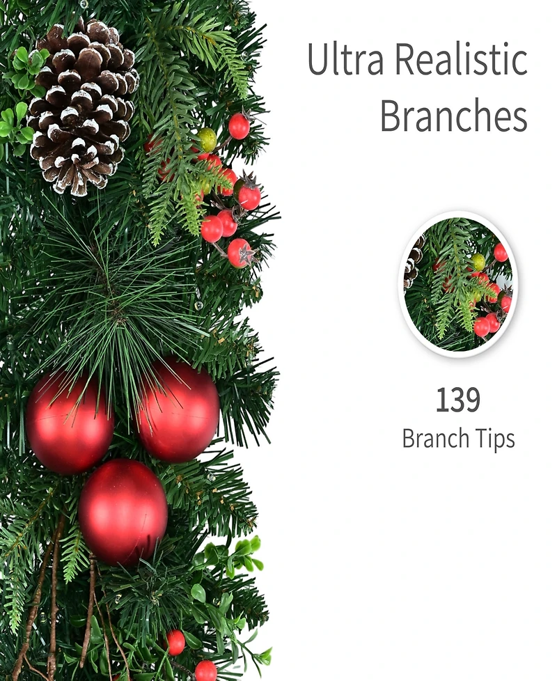 Puleo International 72" Pre-Lit Artificial Christmas Garland