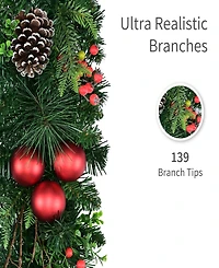 Puleo International 72" Pre-Lit Artificial Christmas Garland