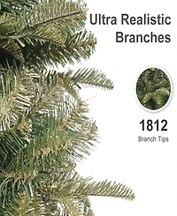 Puleo International 9" Pre-Lit Artificial Yardley Spruce Pencil Tree
