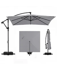 Sugift Offset Cantilever Square Patio Umbrella with 360 Rotation and Crank