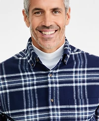 Club Room Men's Long-Sleeve Flannel Plaid Shirt, Macy's Exclusive