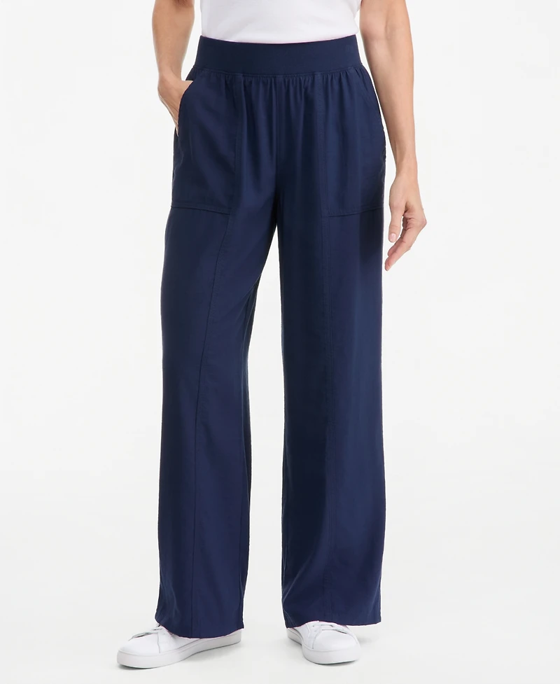 Style & Co Women's High-Rise Pull-On Wide-Leg Drapey Pants, Macy's Exclusive