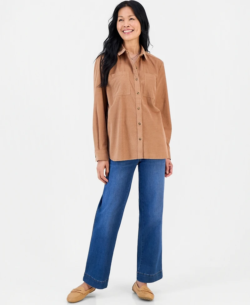 Style & Co Women's Cotton Corduroy Overshirt, Created for Macy's