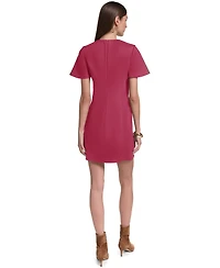 Halston Women's Crew Neck Shift Dress