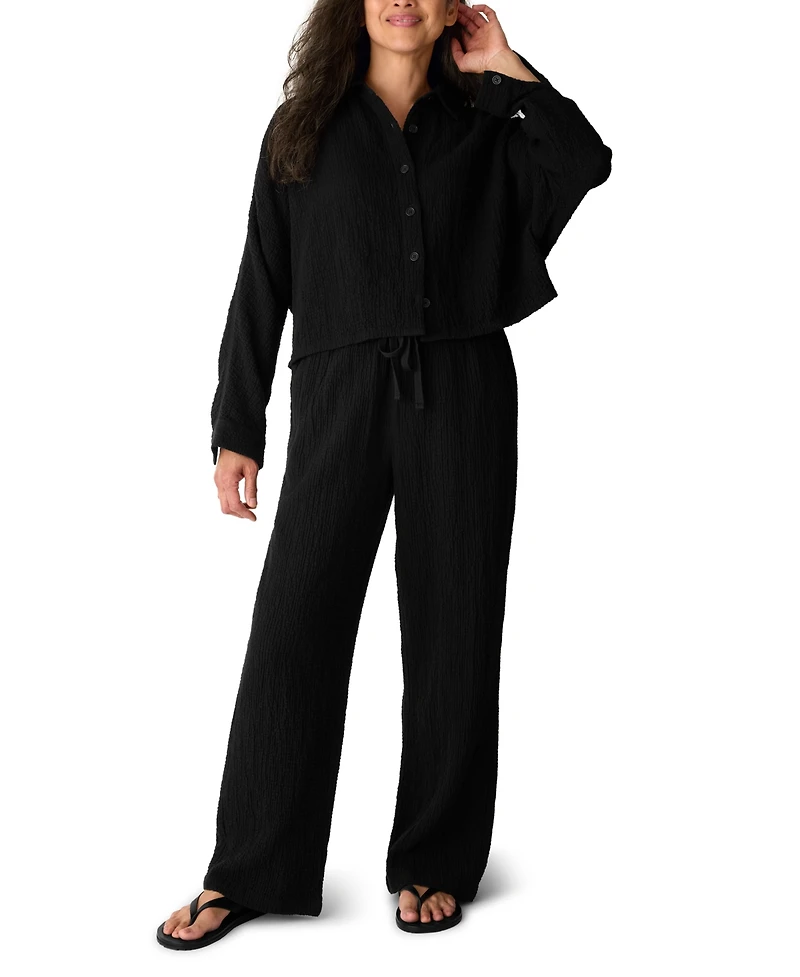 Eileen Fisher Women's High-Rise Straight Leg Drawstring Pants