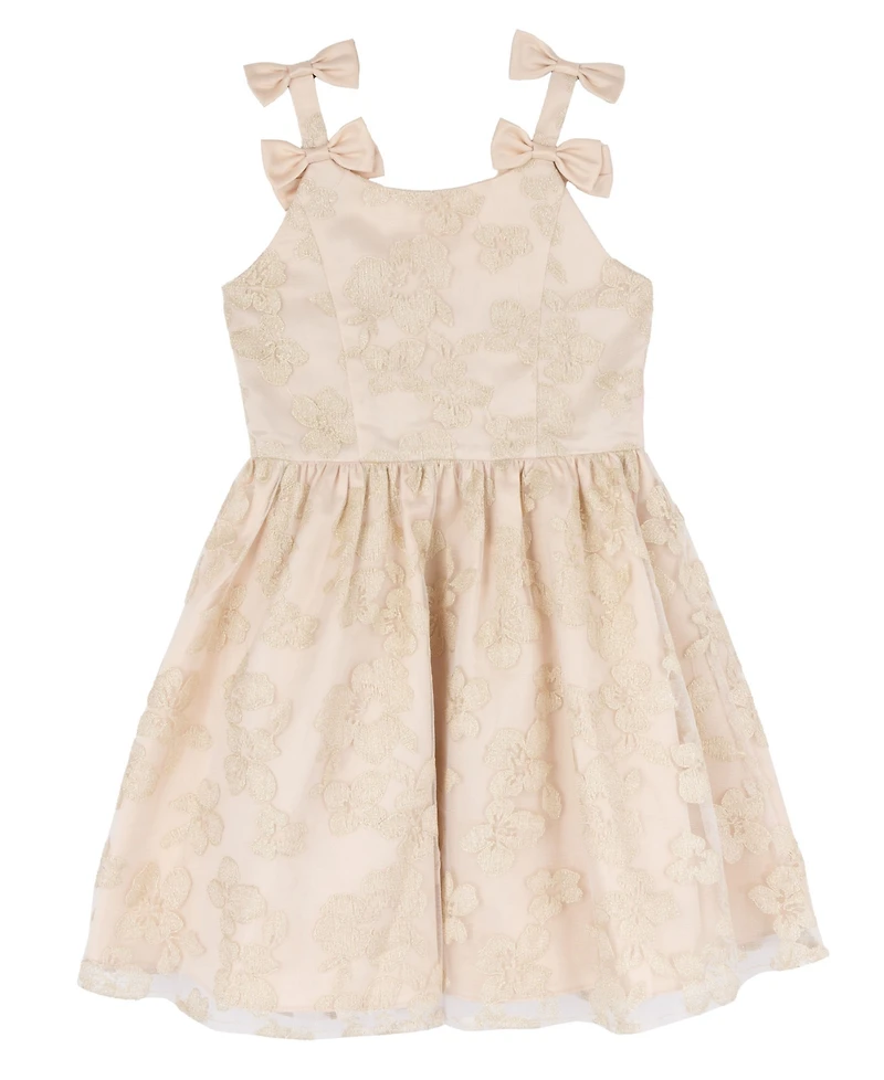 Rare Editions Girls' 7-16 Double Bow Shoulder Straps Dress