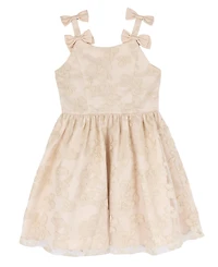 Rare Editions Girls' 7-16 Double Bow Shoulder Straps Dress