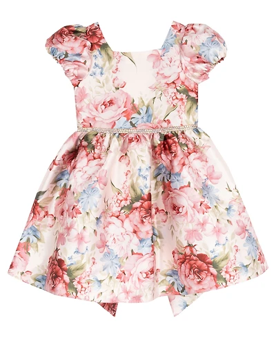 Rare Editions Girls' 4T-6X Printed Mikado Dress
