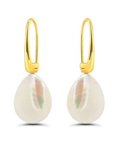 Macys Gold Plated Genuine Stone Teardrop Hardwire Fishhook Drop Earrings