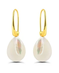 Macys Gold Plated Genuine Stone Teardrop Hardwire Fishhook Drop Earrings