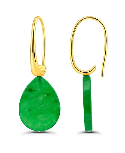 Macy's Genuine Howlite Chrysocolla Teardrop Shape Drop on Hardwire Fishhook Closure Earrings