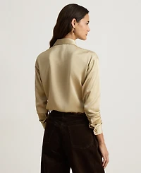 Lauren Ralph Lauren Petite Relaxed-Fit Satin Charmeuse Shirt
