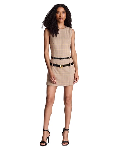 Kenneth Cole Women's Crewneck Double Belted Mini Dress