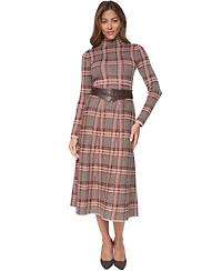 Eliza J Women's Mock Neck Midi Fit & Flare Dress