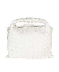 Pre-Owned Bottega Veneta Off White Nappa Intrecciato Mini Hop Hobo