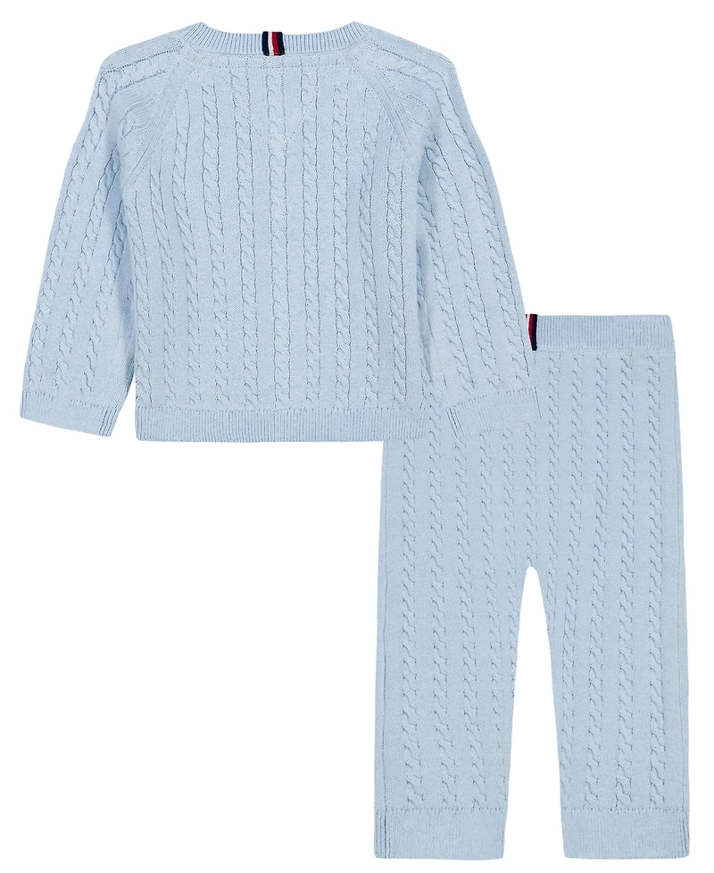 Tommy Hilfiger Baby Boys' Long-Sleeve Cardigan and Pants, 2-Piece Set