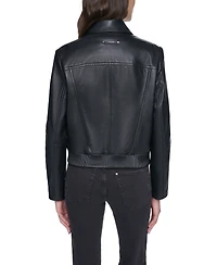 Cole Haan Women's Smooth Lamb Bomber Jacket
