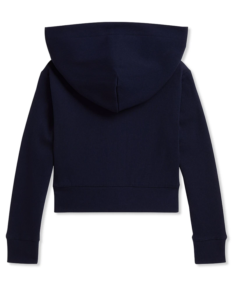 Polo Ralph Lauren Girls' 2T-6X Ribbed Boxy Full-Zip Hoodie