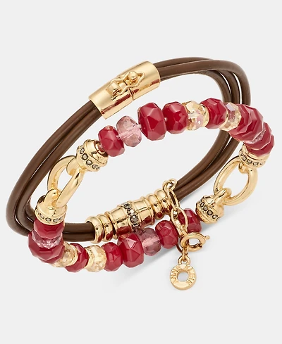 Anne Klein Beaded & Leather Cord Bracelets, 2-Piece Set