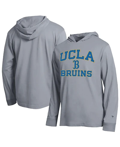 Champion Men's Heather Gray Ucla Bruins High Motor All-Star Long Sleeve Hooded T-Shirt