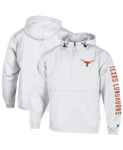 Champion Men's White Texas Longhorns Cloud Packable Half-Zip Hoodie