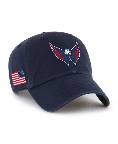 '47 Brand Men's and Women's Navy Washington Capitals Heritage Flag Clean Up Adjustable Hat