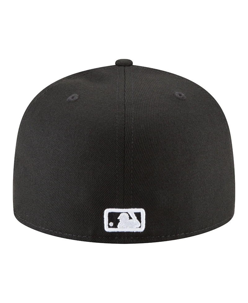 New Era Men's Black Los Angeles Dodgers Blue Heaven On Earth Marquee Patch 59FIFTY Fitted Hat