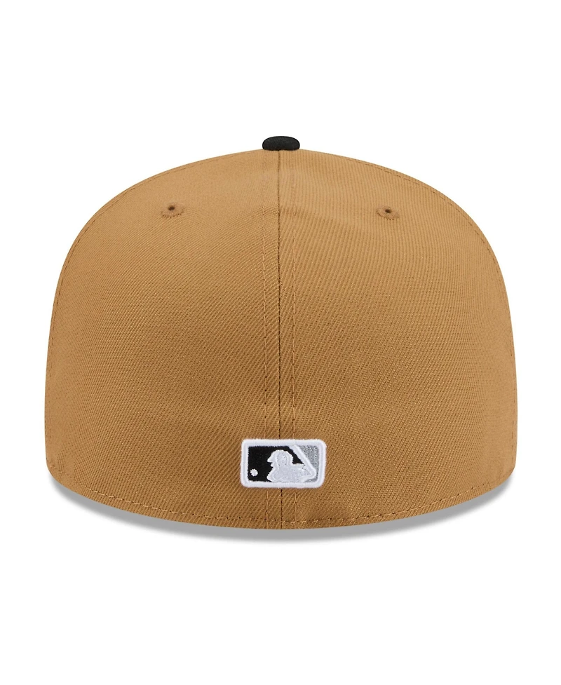 New Era Men's Tan Chicago White Sox Fruit Sticker 59FIFTY Fitted Hat