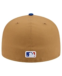 New Era Men's Tan York Mets Fruit Sticker 59FIFTY Fitted Hat