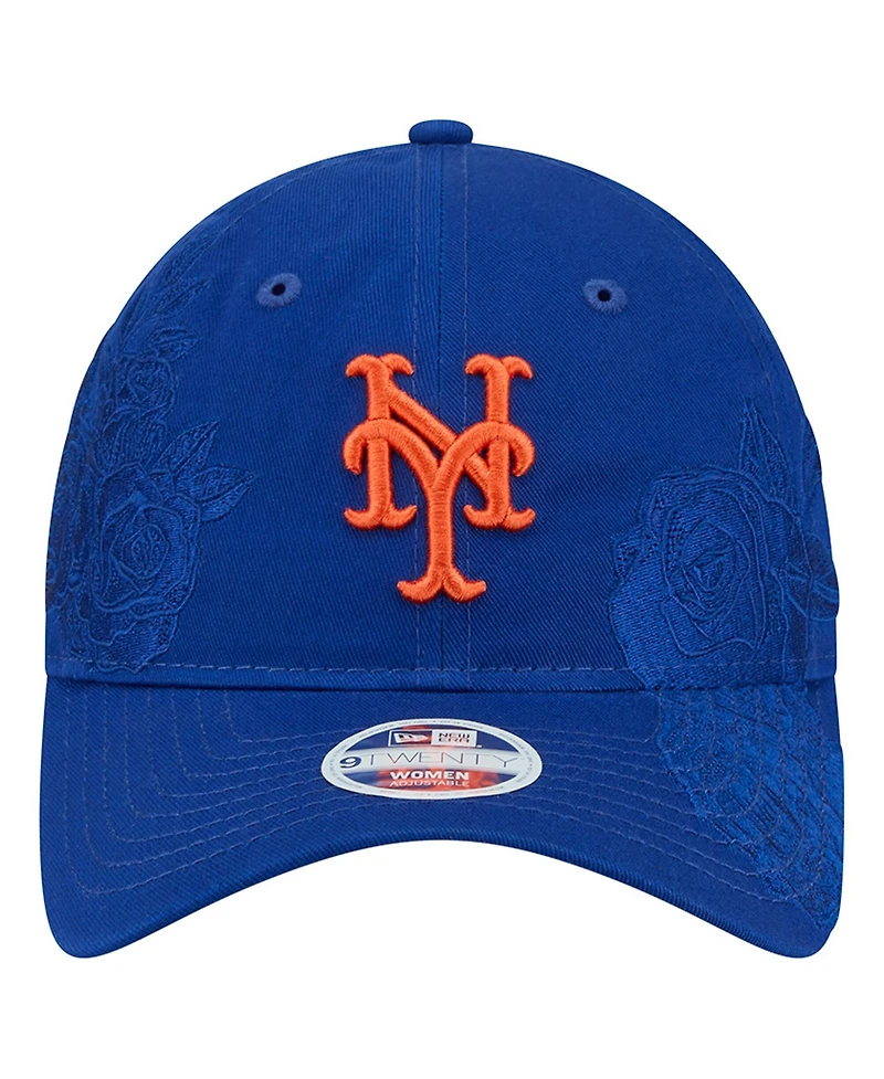 New Era Women's Royal New York Mets Roses 9TWENTY Adjustable Hat